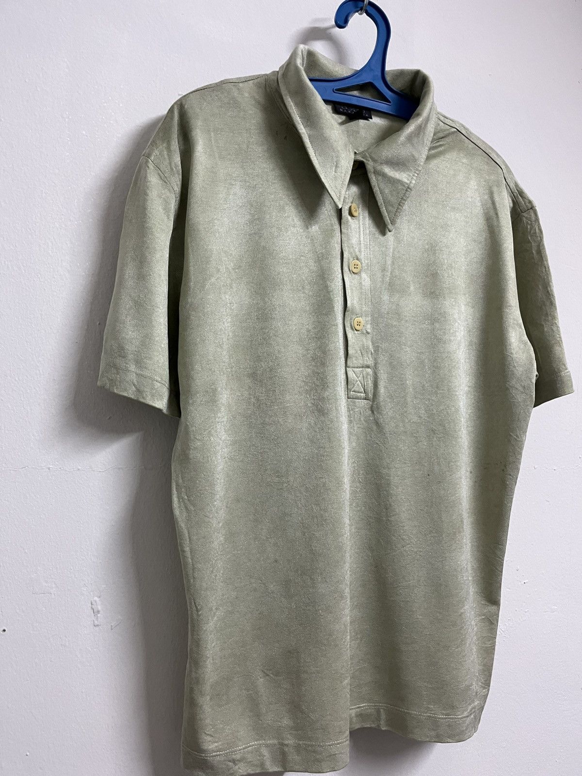 Bcbgmaxazria 💥Exclusive Fabrics BCBG MAX AZRIA Shiny Acetate Polo Shirts Size US L / EU 52-54 / 3 - 2 Thumbnail