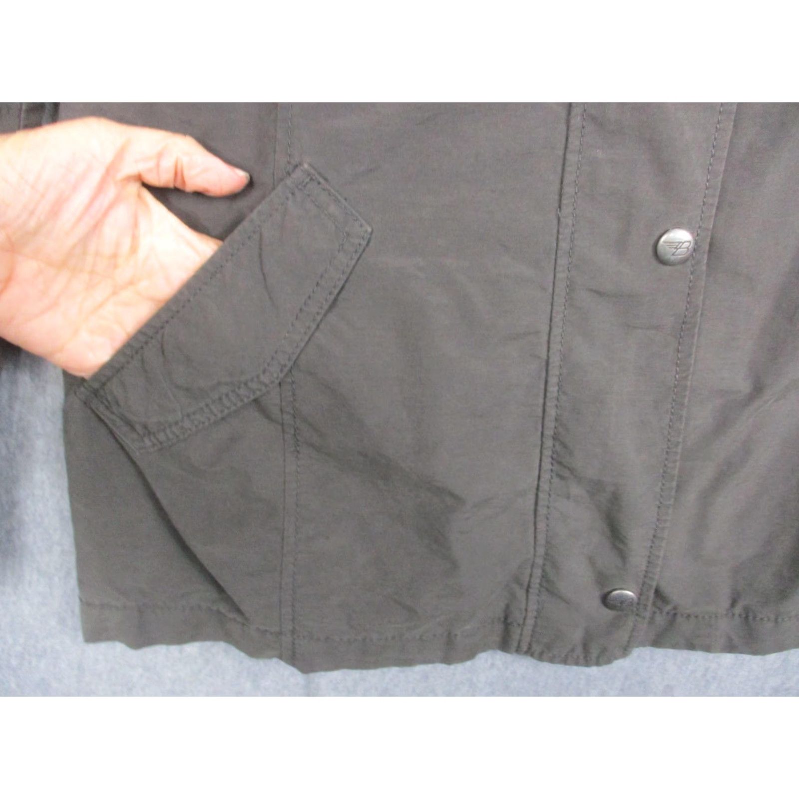 Olive Buffalo Jacket Womens L Olive Green Military Style Studded Pockets Shirt/Coat Texture: Cotton-Blend? Size L / US 10 / IT 46 - 7 Thumbnail