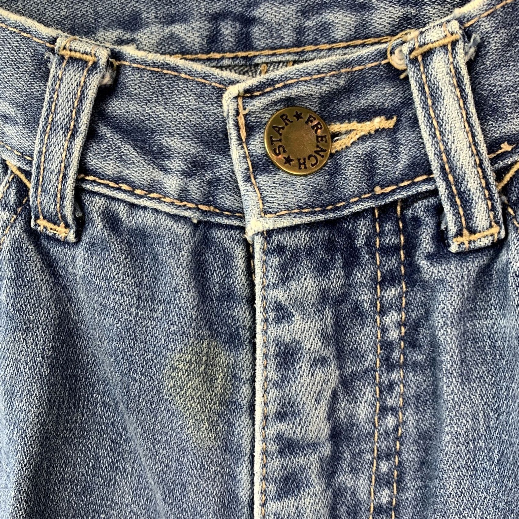 Vintage VINTAGE French Star Womens Jeans High Rise Straight Leg 24" Waist Blue 1970s Denim Jeans Mens Womens Size 42" / US 20 - 3 Thumbnail