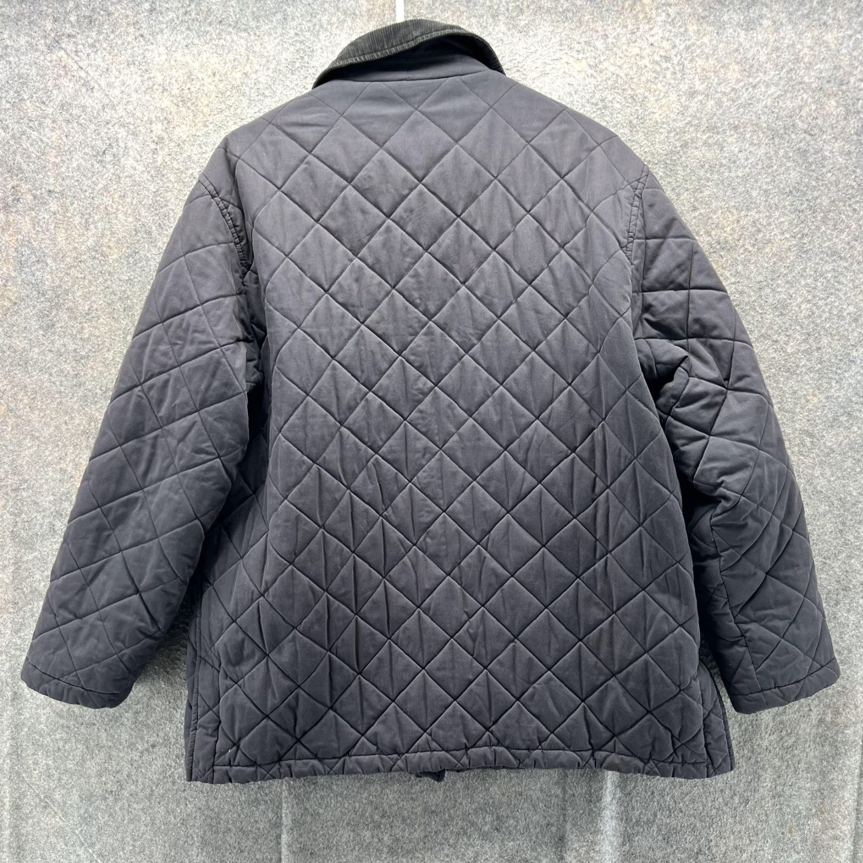 Vintage LL Bean Jacket Womens Large Gray Quilted Corduroy Collar Snap Insulated Coat Size L / US 10 / IT 46 - 2 Thumbnail