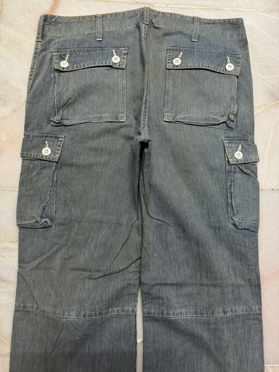 Japanese Brand 💥Insane💥90s Thrashed General Supply Hickory Tactical Cargo Size US 33 - 17 Thumbnail