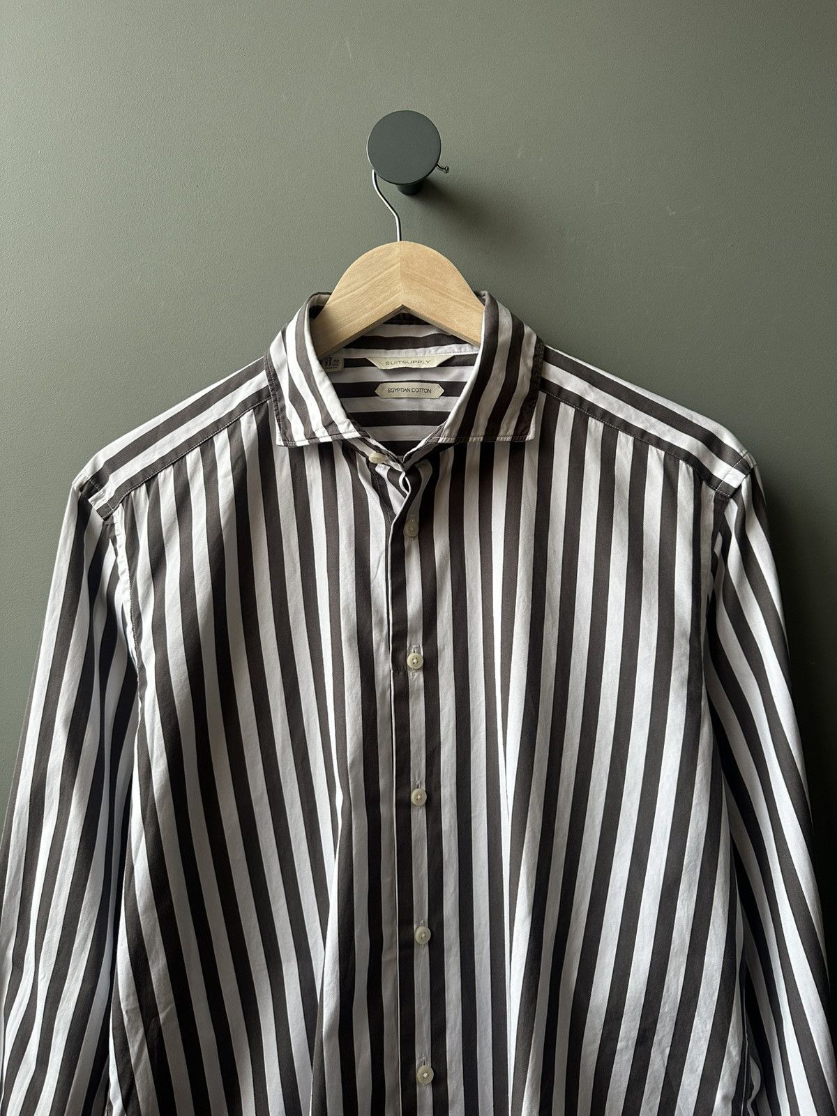 Suitsupply Suitsupply Stripped Cotton Shirt Size US M / EU 48-50 / 2 - 2 Thumbnail