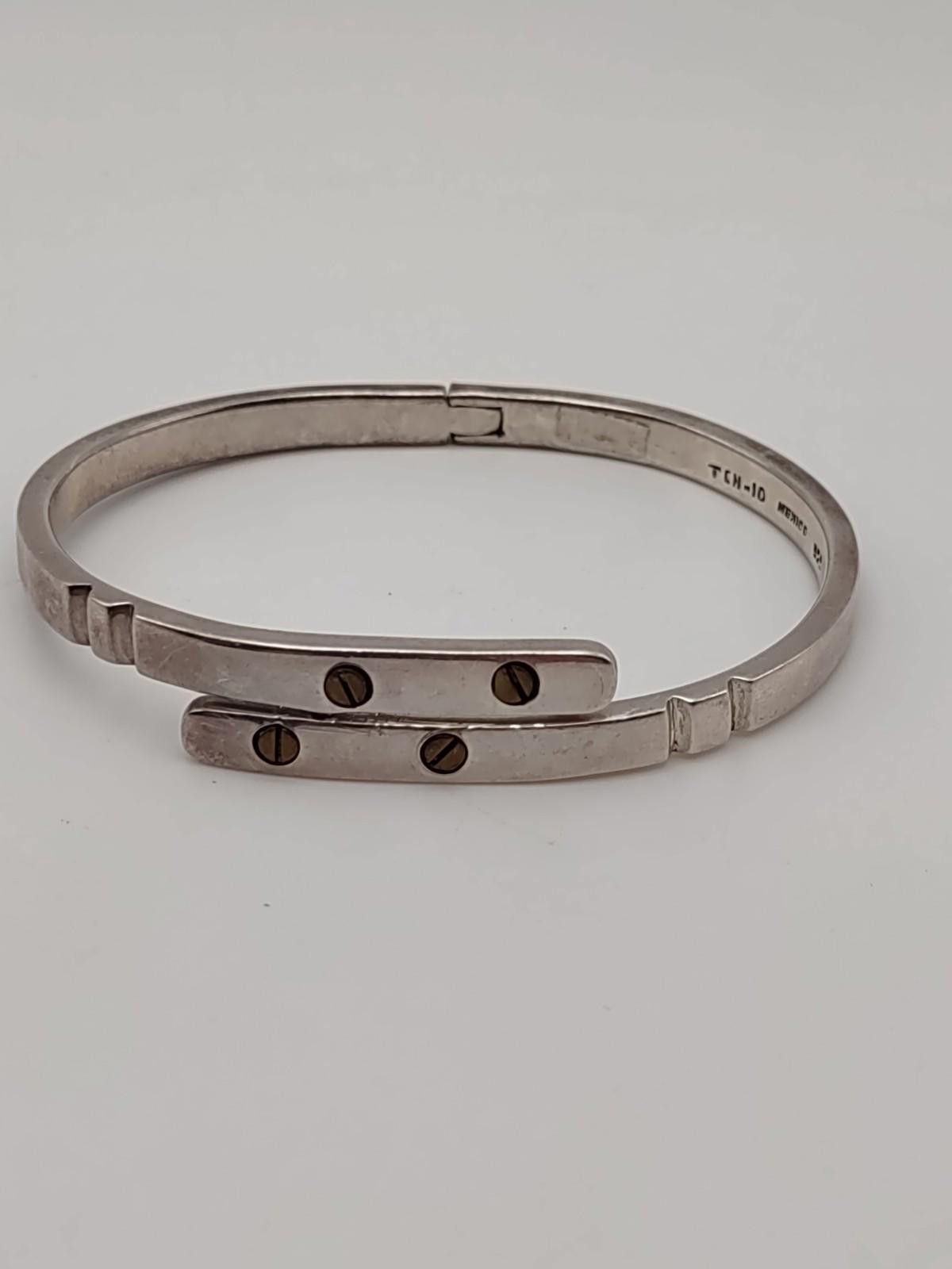 Other Taxco Mexico 925 Hinged Cuff Bracelet TCM-10 26.6g Size ONE SIZE - 1 Thumbnail
