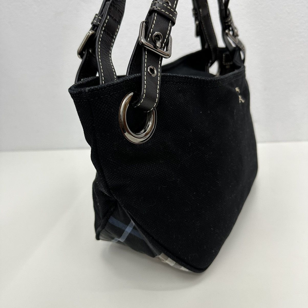 Burberry AUTHENTIC BURBERRY BLUE LABEL BLACK CANVAS SHOULDER TOTE BAG Size ONE SIZE - 4 Thumbnail