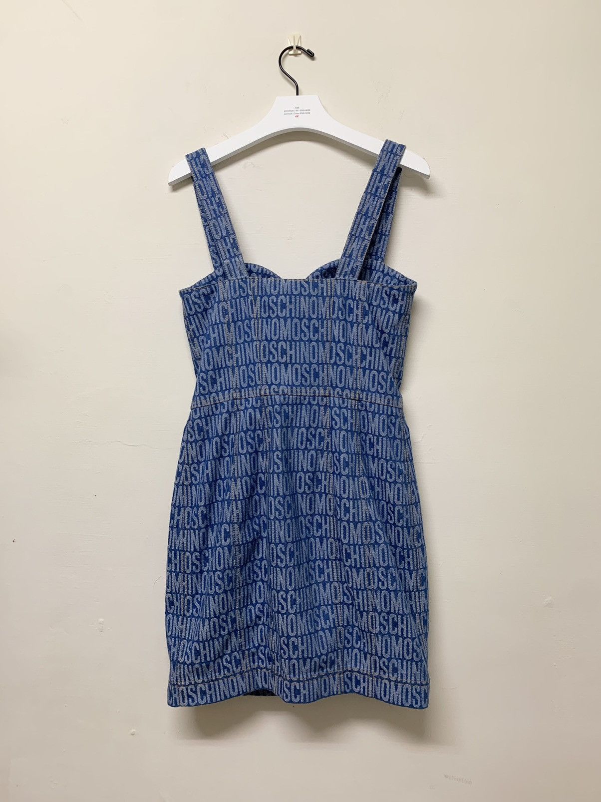Moschino MOSCHINO Denim Jacquard Logo Bustier Mini Dress Size S / US 4 / IT 40 - 3 Thumbnail