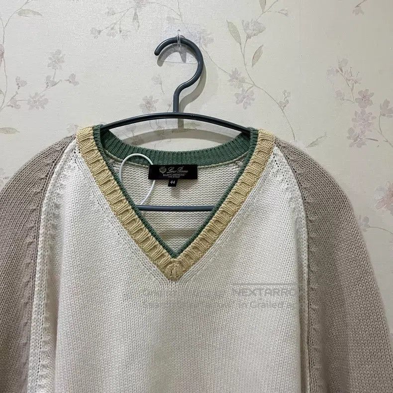 Loro Piana Loro Piana Color Blocked V-Neck Collegiate Style Baby Cash Size M / US 6-8 / IT 42-44 - 3 Thumbnail