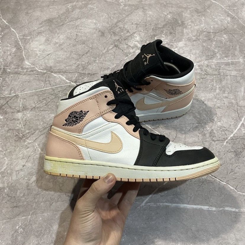 Jordan Brand × Nike NIKE AIR JORDAN 1 MID CRIMSON TINT SNEAKERS PINK Size US 7.5 / EU 40-41 - 8 Thumbnail