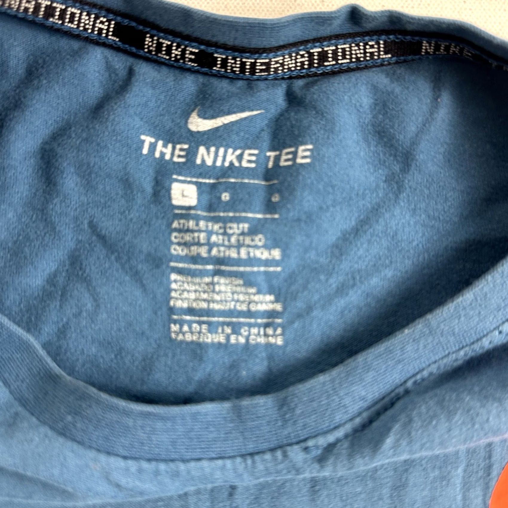 Nike Nike International T‑shirt Men L Short Sleeve Blue Activewear Cross Training Running Jogging Mens Shirt Size US L / EU 52-54 / 3 - 6 Thumbnail