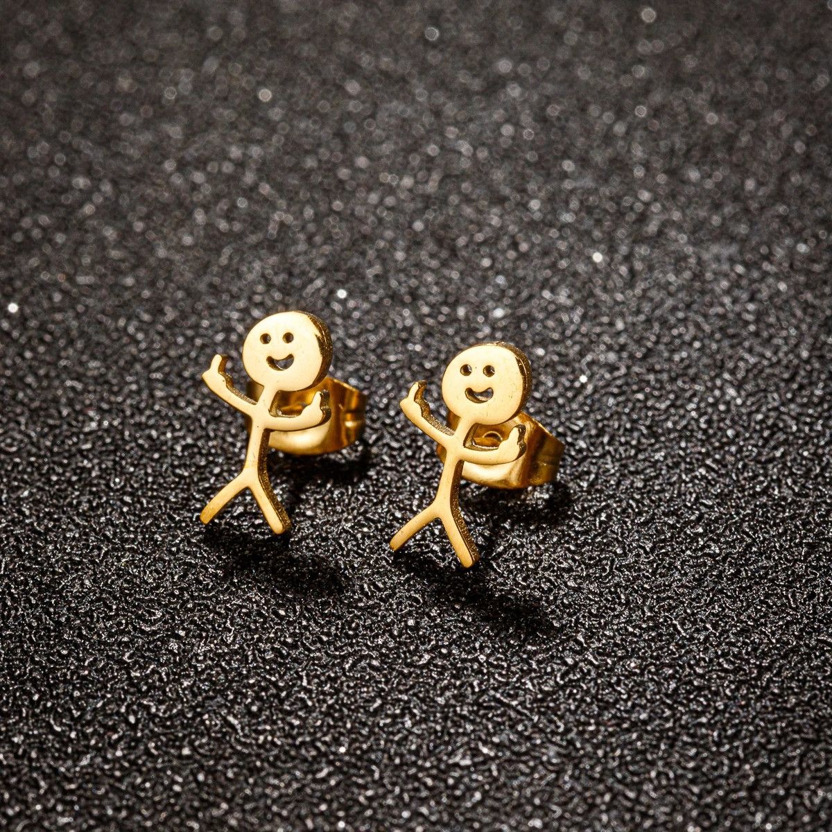 Jewelry Funny Middle Finger Stud Earrings Charm Earring Gift Size ONE SIZE - 1 Thumbnail