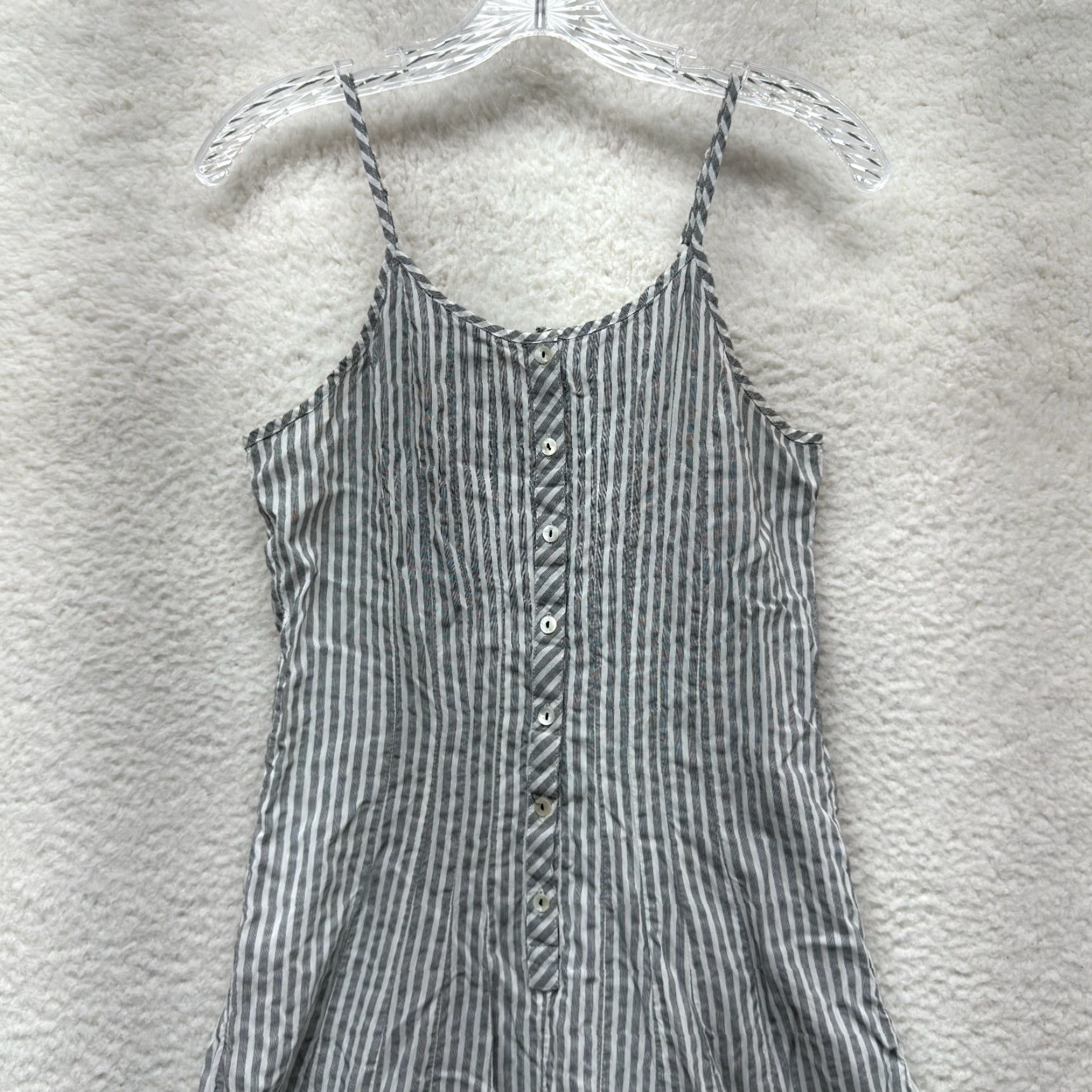 Vintage Y2K Vintage Maxi Day Dress Bohemian Boho Striped Grey White S/M Small Medium Grunge Cotton Blend BiBA Women's Dress Daywear Size S / US 4 / IT 40 - 3 Thumbnail