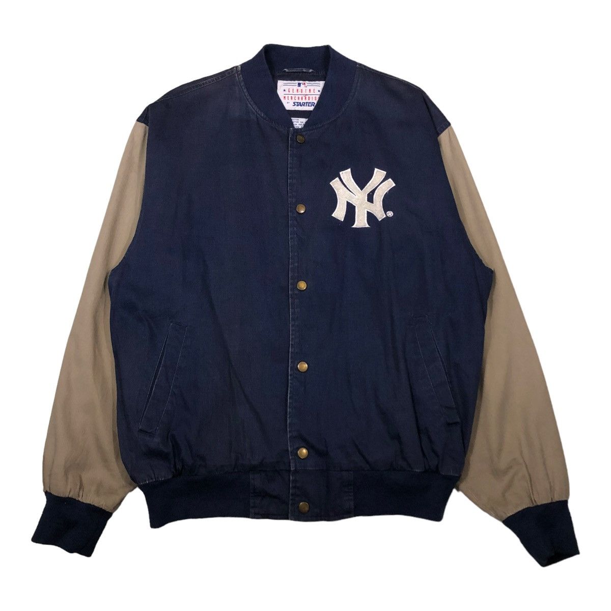 New York Yankees 🔥VINTAGE BOMBER JACKET NEW YORK YANKEES STARTER BIG LOGO Size US M / EU 48-50 / 2 - 2 Thumbnail