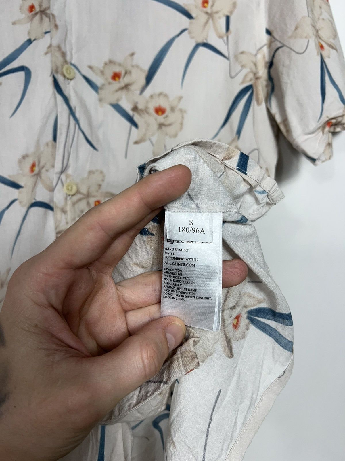 Allsaints Vintage Allsaints Aaru SS Flower Print 100% Viscose Hawaii Size US S / EU 44-46 / 1 - 4 Thumbnail