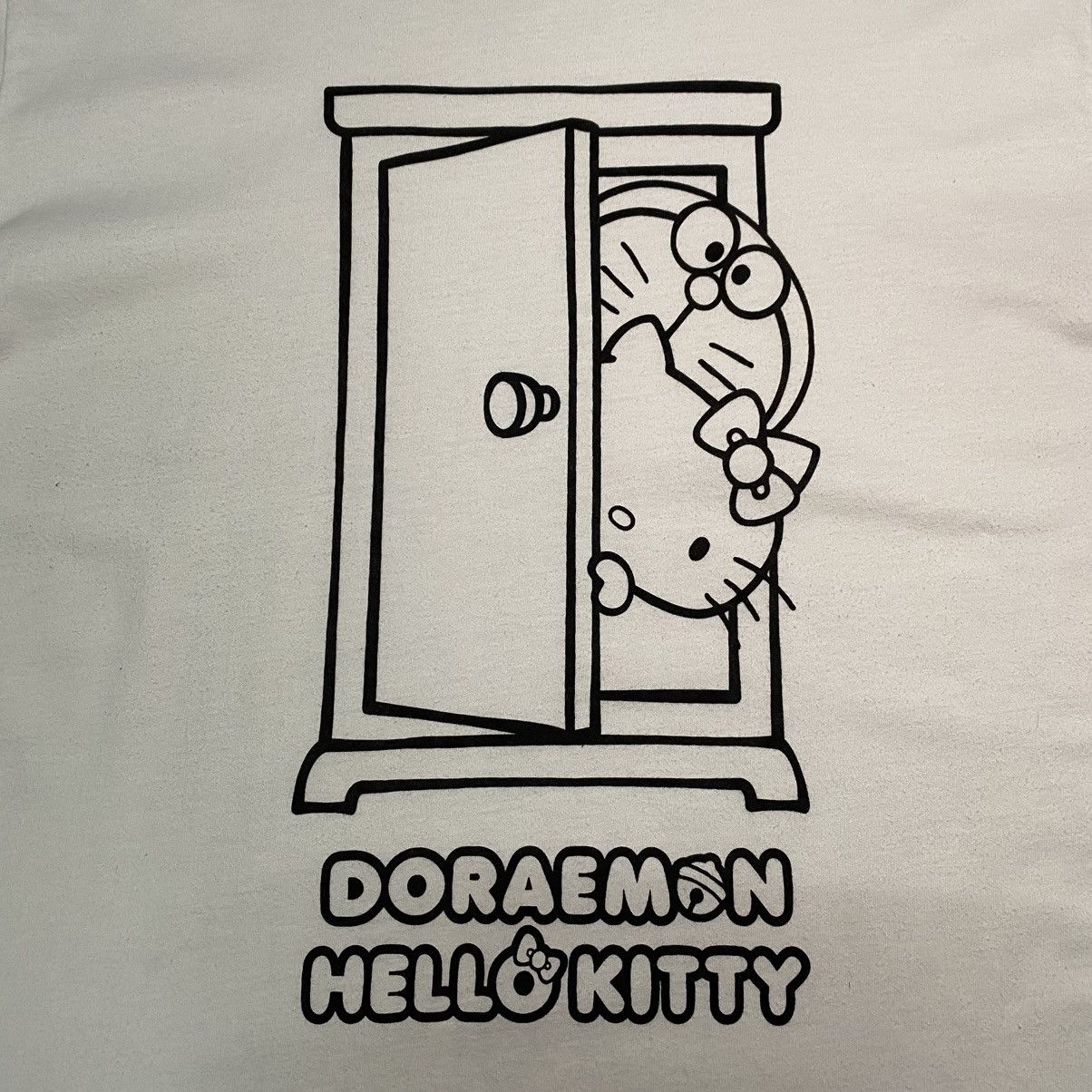 Anime × Cartoon Network × Vintage RARE💥 DORAEMON x HELLO KITTY CARTOON T SHIRT SANRIO Size US XL / EU 56 / 4 - 6 Thumbnail