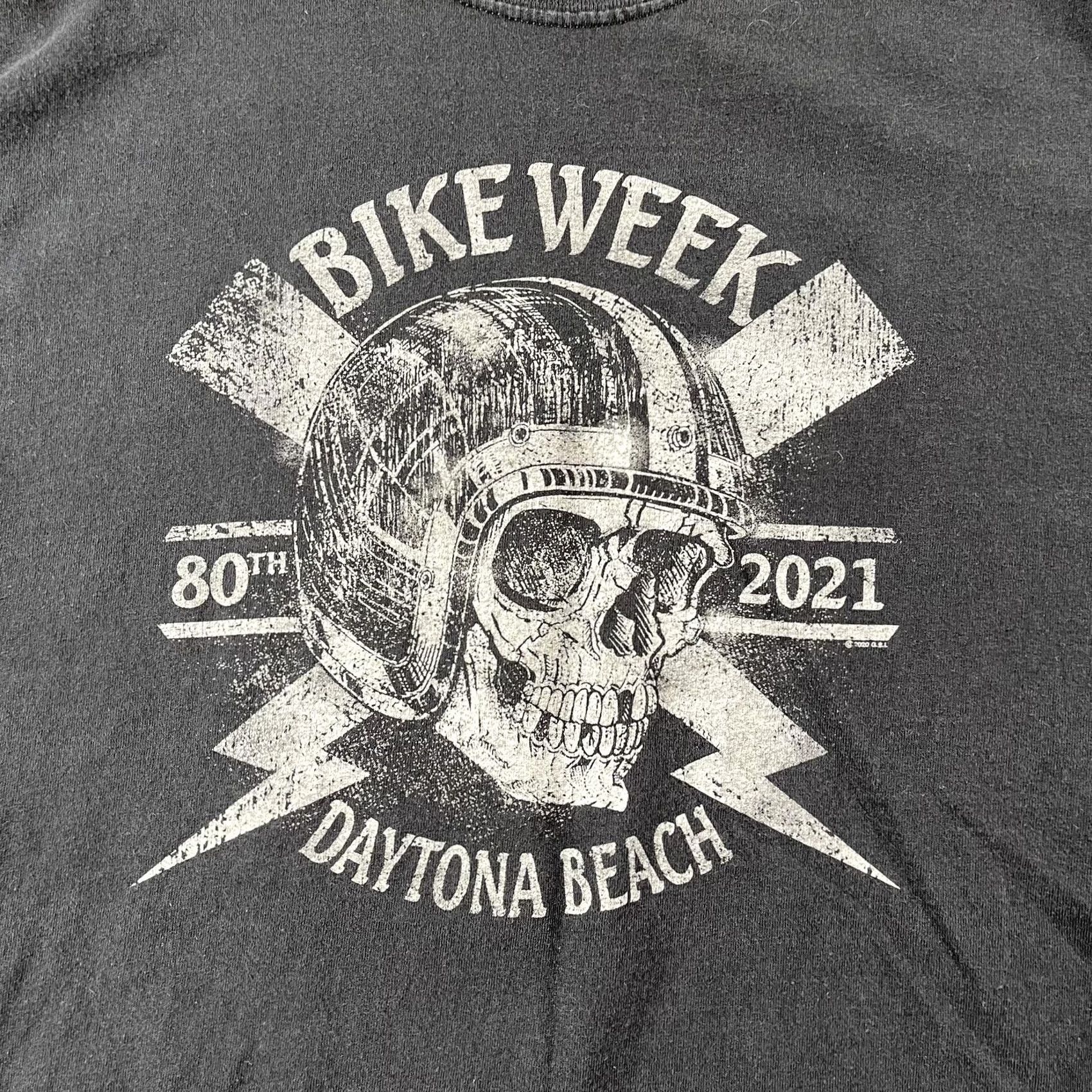 Vintage Daytona Beach Bike Week 2021 Biker Skull Shirt Mens Large Black T-Shirt Tee Size US L / EU 52-54 / 3 - 2 Thumbnail
