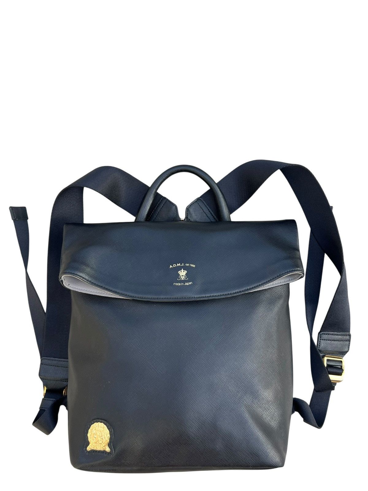 Leather ADMJ Japan Black Leather Backpack Bag Size ONE SIZE - 9 Thumbnail