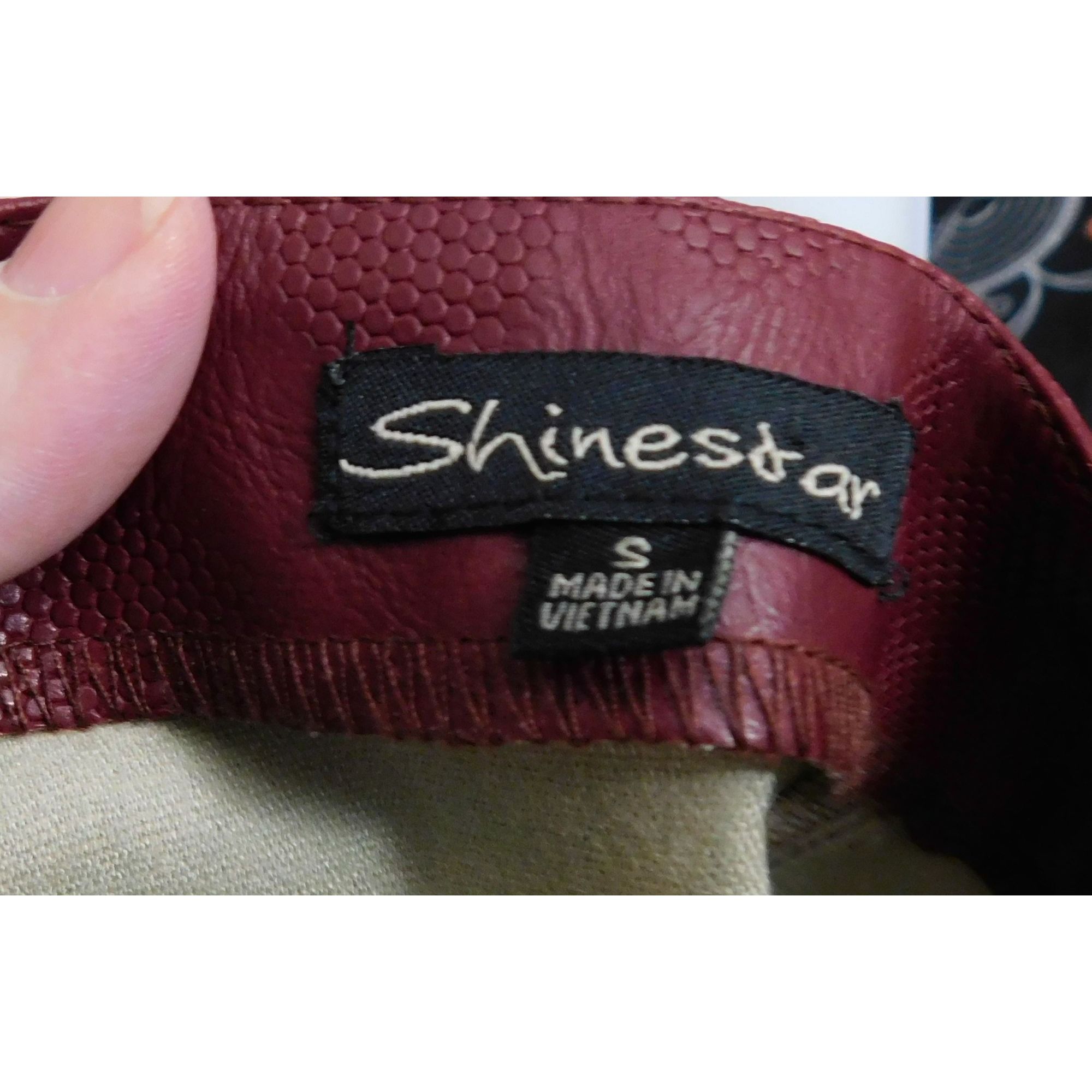 Other Shinestar Faux Leather Burgundy Mini Skirt Size 29" - 5 Thumbnail