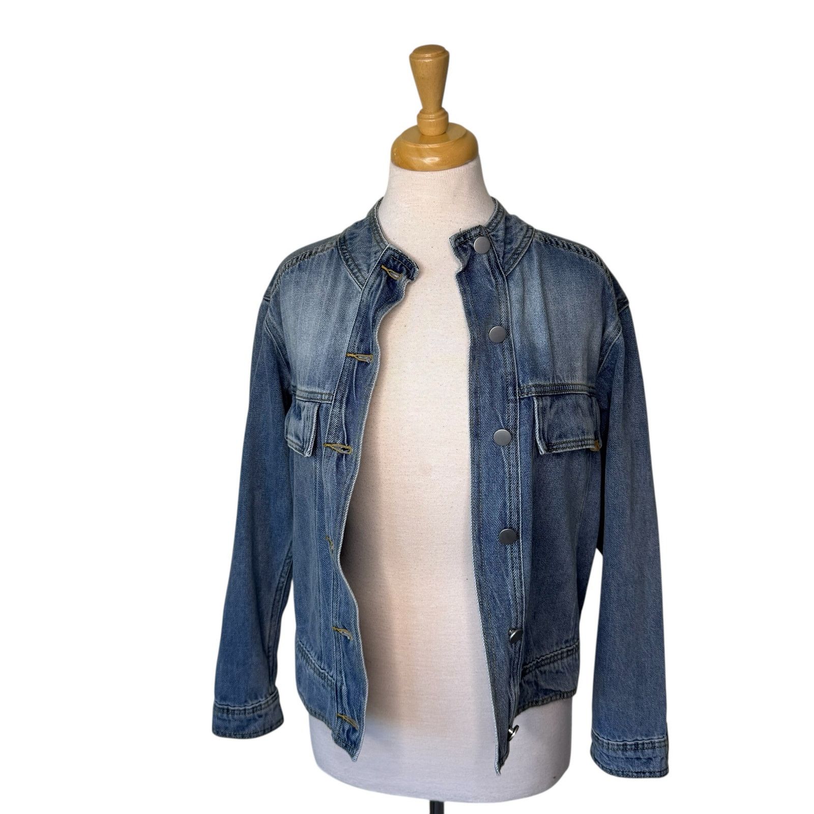 Other ZYIA Active Denim Snap Front Jacket Blue size XS Size XS / US 0-2 / IT 36-38 - 7 Thumbnail
