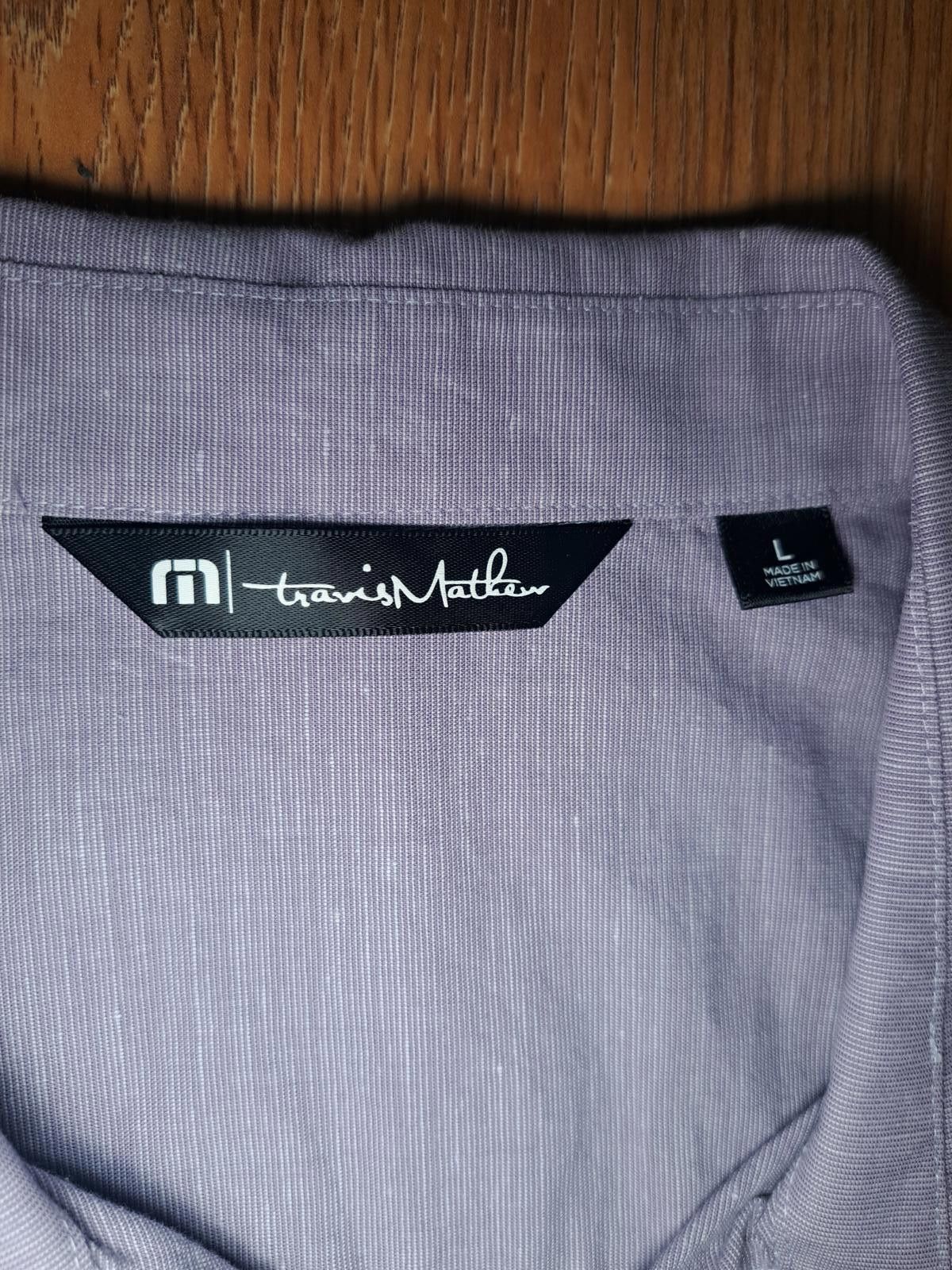 TravisMathew Travis Mathew Button Up Shirt Mens Large Purple Cotton Size US L / EU 52-54 / 3 - 2 Thumbnail