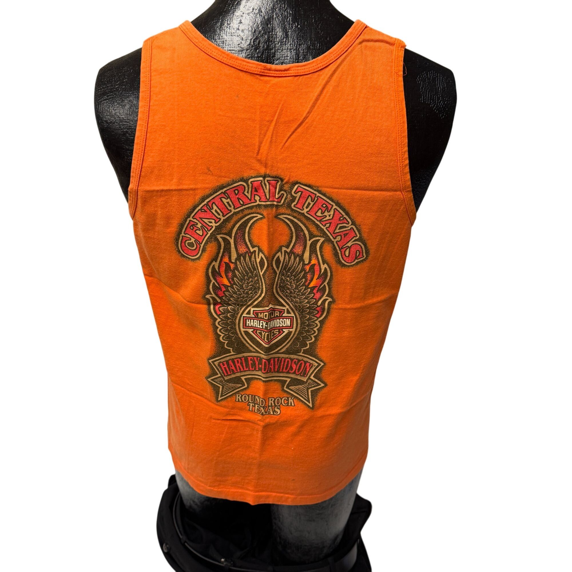 Harley Davidson Motorcycle Tank Top Round Rock TEXAS Front Back Muscle Shirt Size US M / EU 48-50 / 2 - 2 Thumbnail