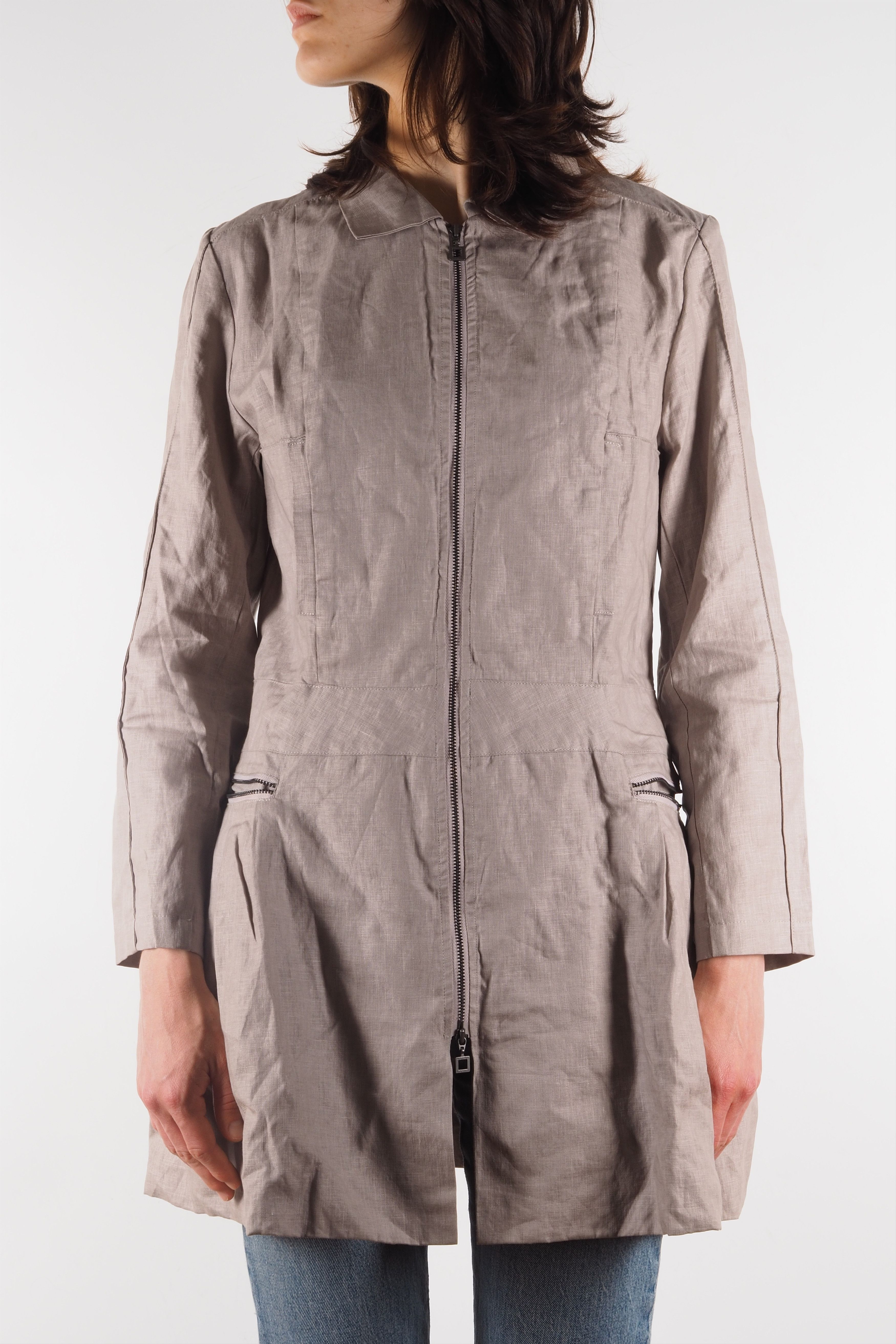 Sarah Pacini Sarah Pacini Avantgarde Light Beige Zip Coat Jacket Size S / US 4 / IT 40 - 5 Thumbnail