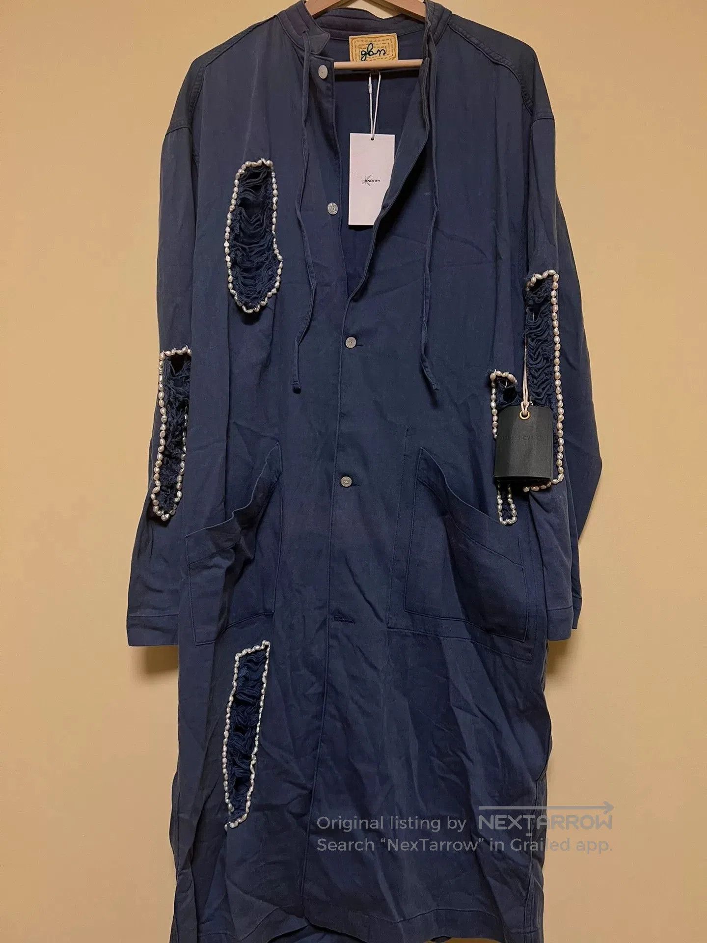 Other Long Shirt Coat with Pearl Details. Size L / US 10 / IT 46 - 1 Thumbnail