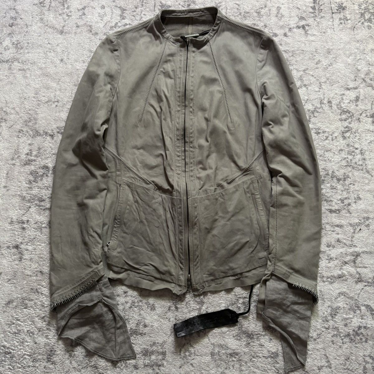 Isaac Sellam Experience Isaac Sellam SS15 Calfskin Leather Overlock Stitched Jacket Size US S / EU 44-46 / 1 - 1 Thumbnail