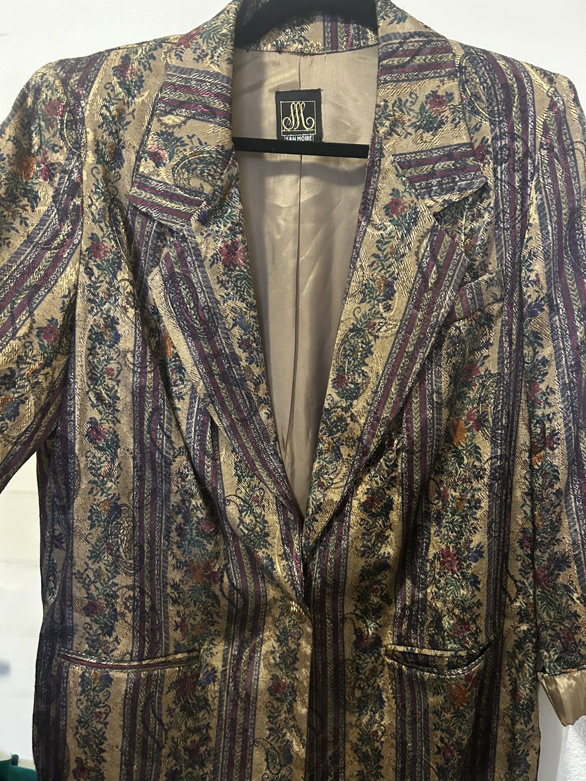 Vintage Vintage San Moire Blazer Size L / US 10 / IT 46 - 1 Thumbnail