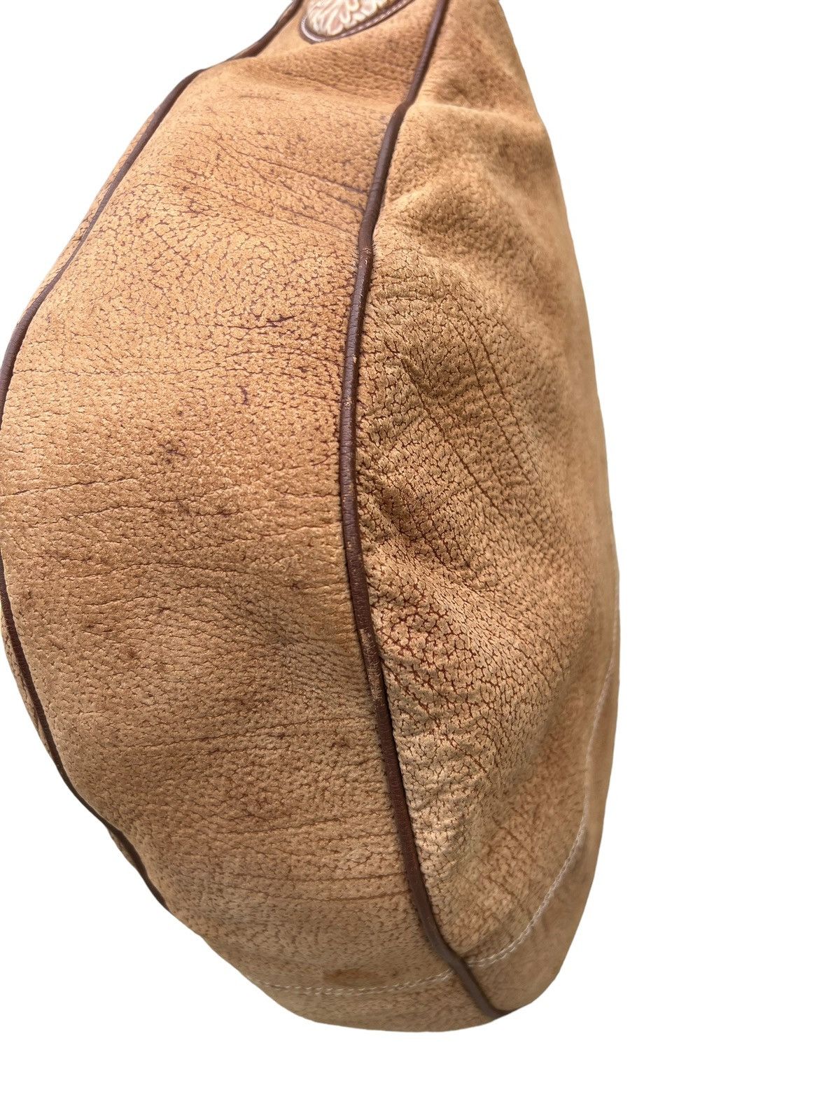 Leather Vintage LLADRO Stains Patina Huge Leather Bag Size ONE SIZE - 9 Thumbnail