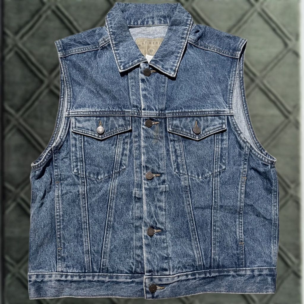 Gap VINTAGE Gap Denim Trucker Vest Mens Blue - 90s Biker Medium Shirt/Vest Size US M / EU 48-50 / 2 - 1 Thumbnail