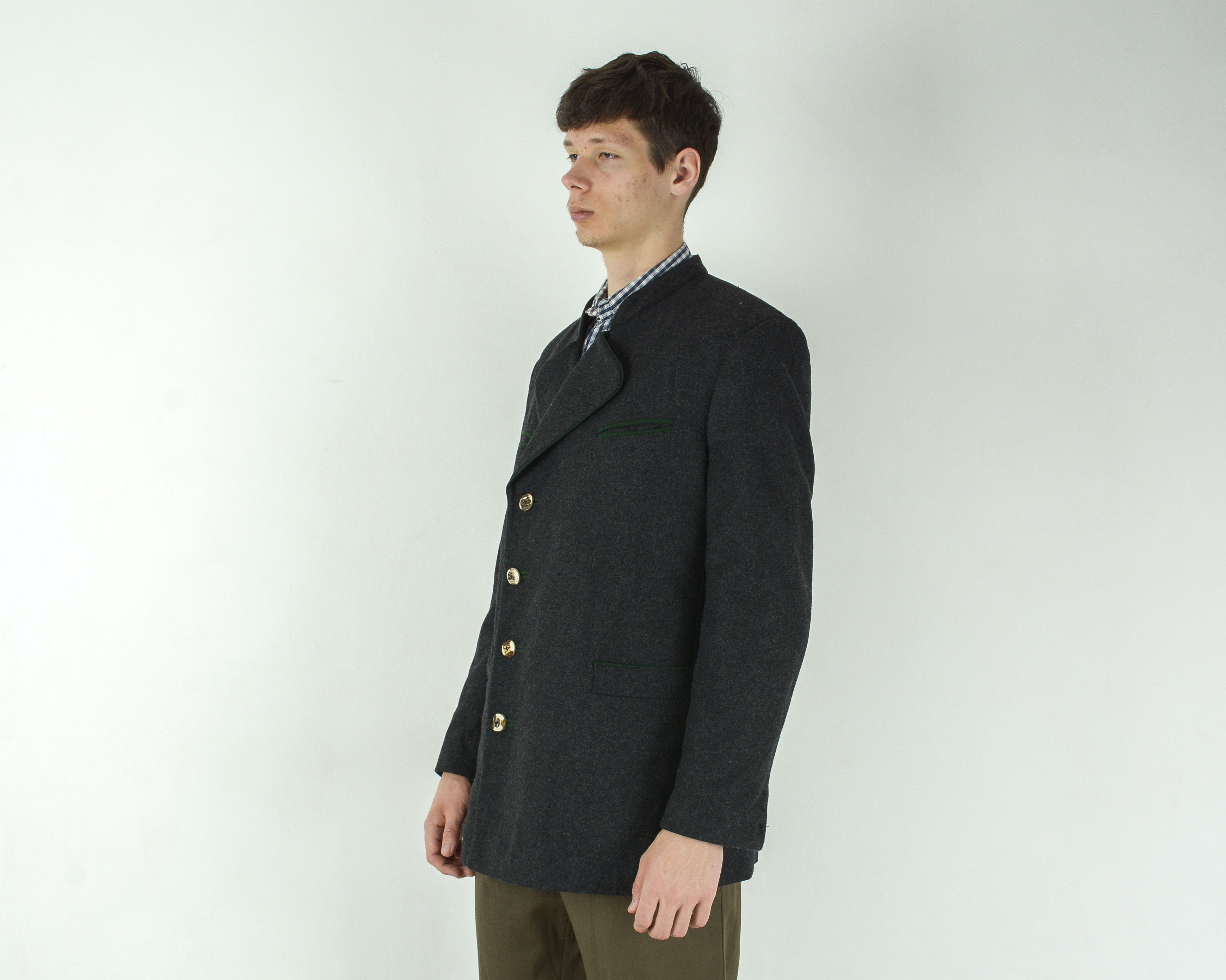Vintage Country Line L Wool Suit Blazer UK 42 US Jacket Coat EU 52 Size 42R - 4 Thumbnail