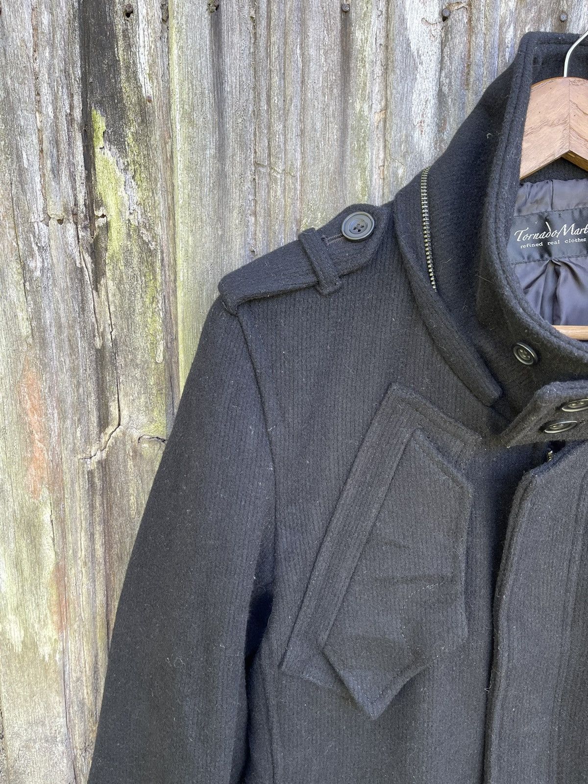 Tornado Mart Tornado Mart Black Military-Inspired Wool Coat Size US S / EU 44-46 / 1 - 5 Thumbnail