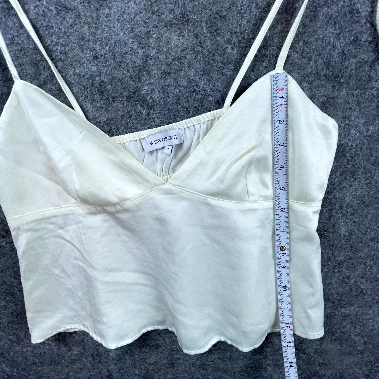 WeWoreWhat Weworewhat Cropped Camisole Top Womens M Off White Strappy Size M / US 6-8 / IT 42-44 - 5 Thumbnail