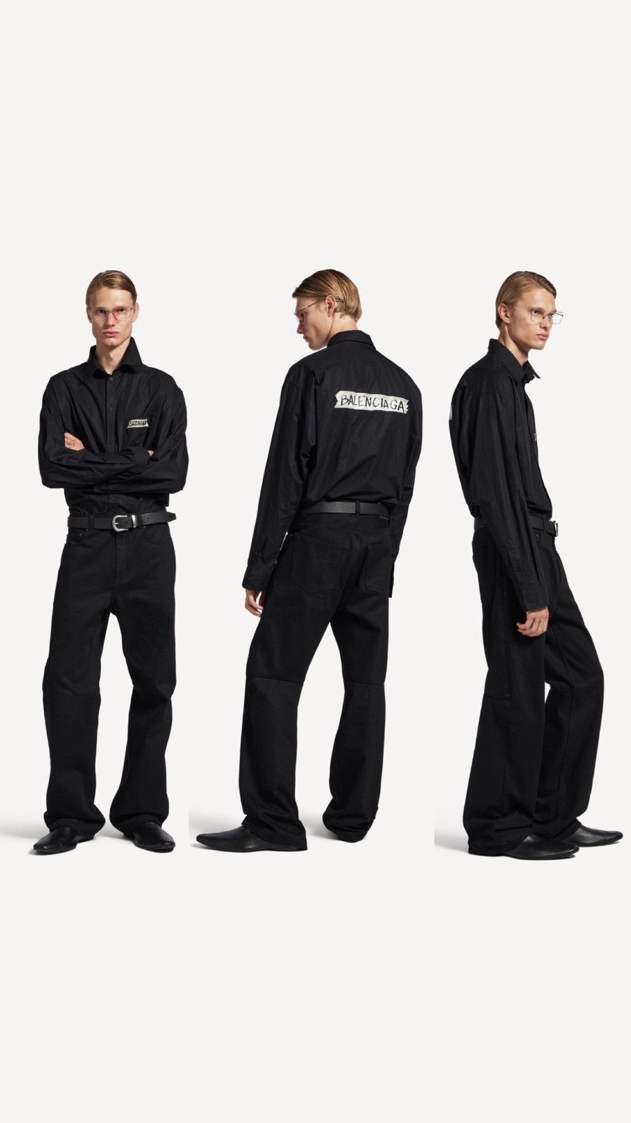 Balenciaga [34] 1390$ Spring26 Japanese Curved Knee denim pants Size US 34 / EU 50 - 3 Thumbnail