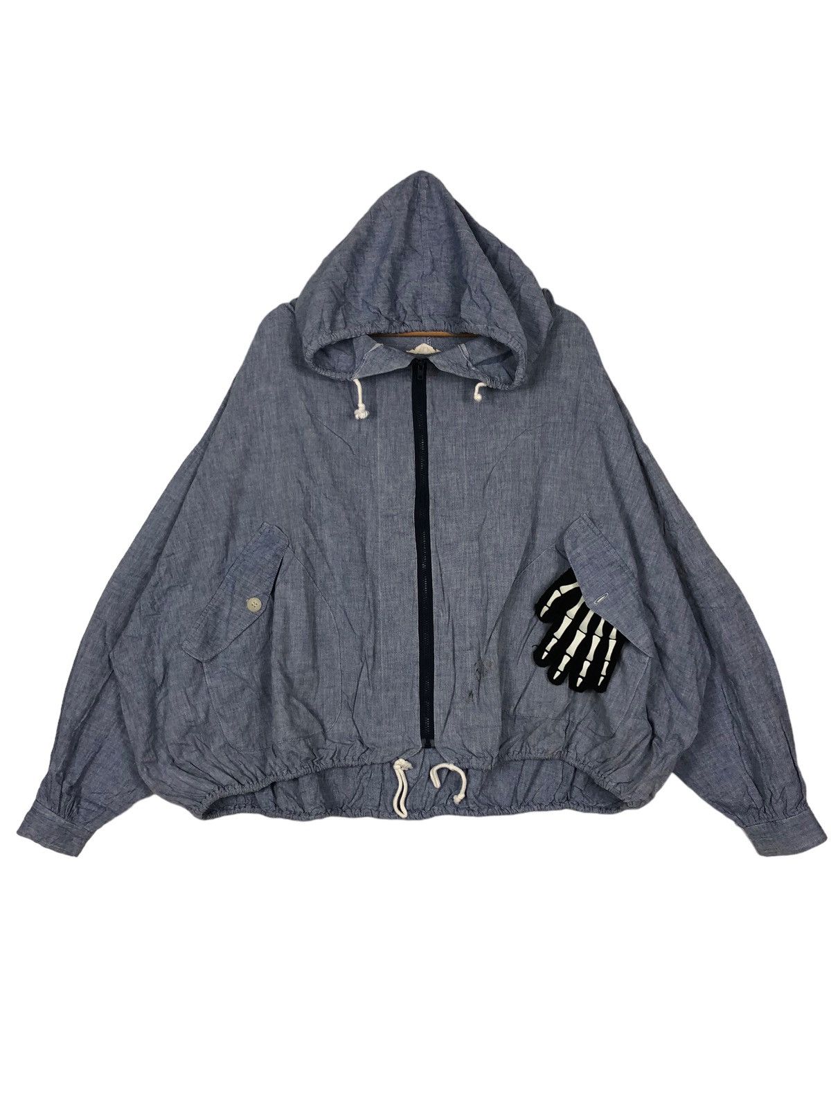 Japanese Brand 🔥90’s Vintage Bomber Jacket Denim Melmo Issey Miyake Size US M / EU 48-50 / 2 - 2 Thumbnail