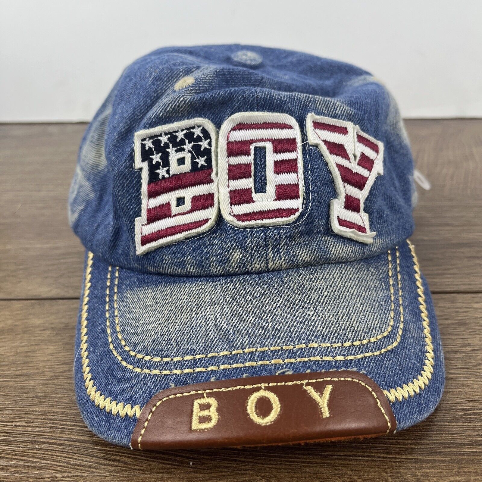 Other Boy Hat Blue Jean Boy Hat Blue Hat Adjustable Youth Size Blu Size ONE SIZE - 3 Thumbnail