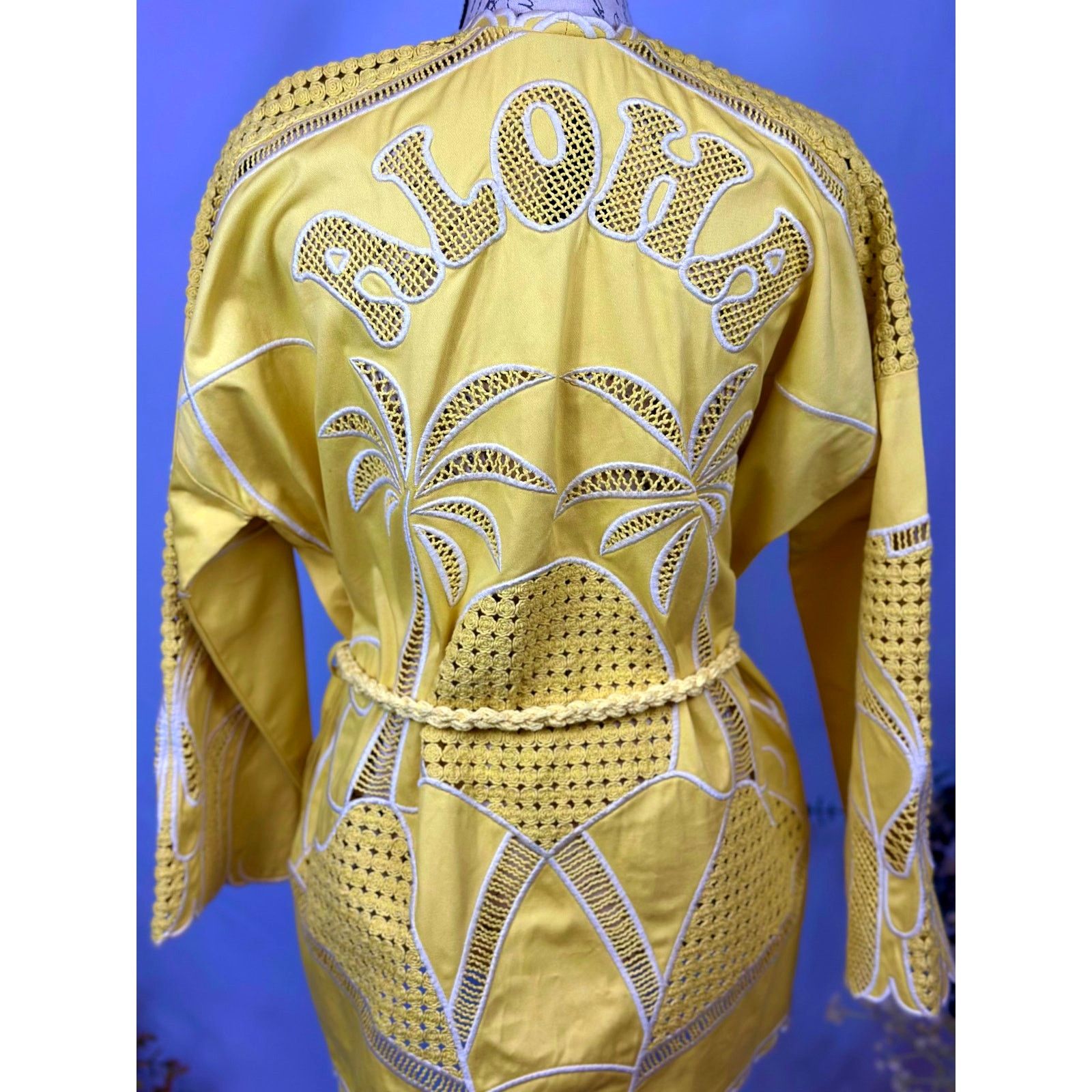 Maje Maje Crochet-Panel Cotton Jacket Belt Yellow size 40 (L) Size L / US 10 / IT 46 - 15 Thumbnail