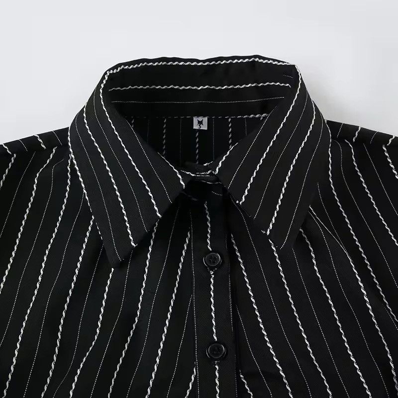 Other Retro Striped Y2k Blouse Vintage Casual Women’s Shirt Size S / US 4 / IT 40 - 10 Thumbnail