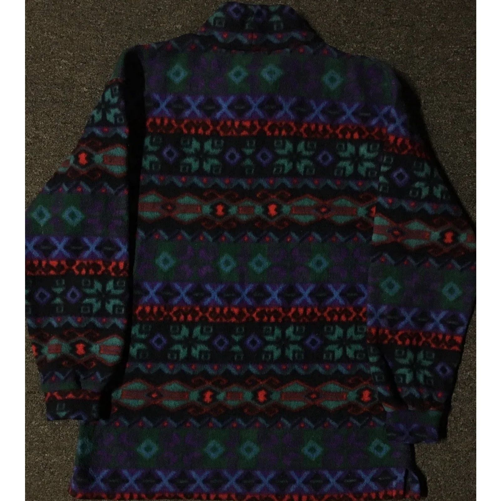 Vintage VINTAGE Aztec Fleece Mockneck Sweatshirt M 90s Blue Pullover Mens Southwestern Surf Skate Grunge USA 80s Tribal Republican? Size US M / EU 48-50 / 2 - 2 Thumbnail