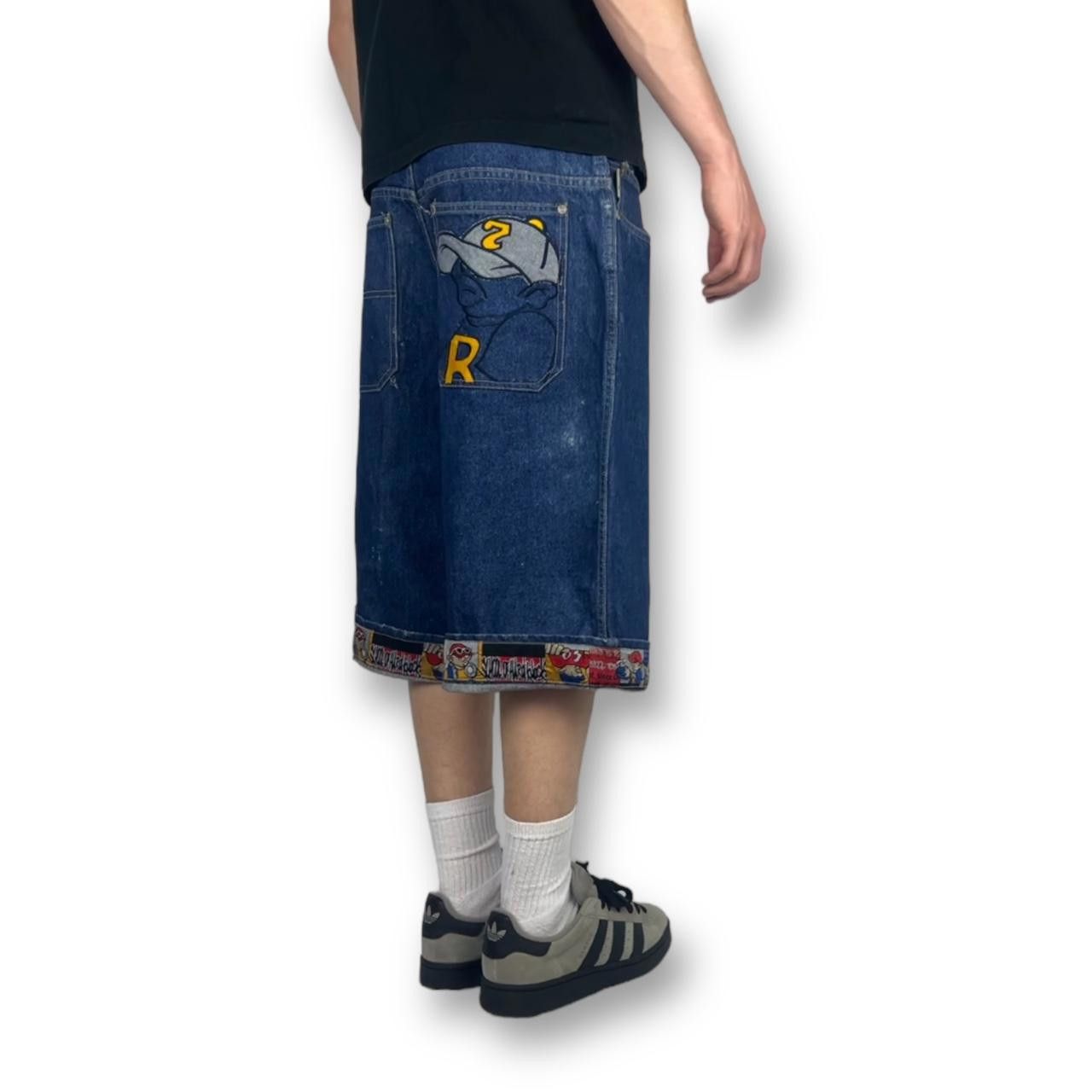 Designer SOHK baggy vintage hip-hop skater raver shorts jorts Size US 33 - 1 Thumbnail