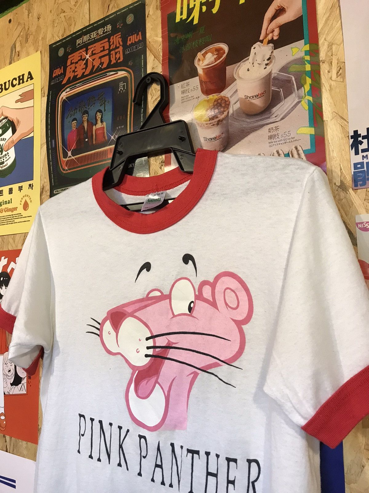 Vintage Vintage Pink Panther Cartoon Tshirt Ringer Size US M / EU 48-50 / 2 - 5 Thumbnail
