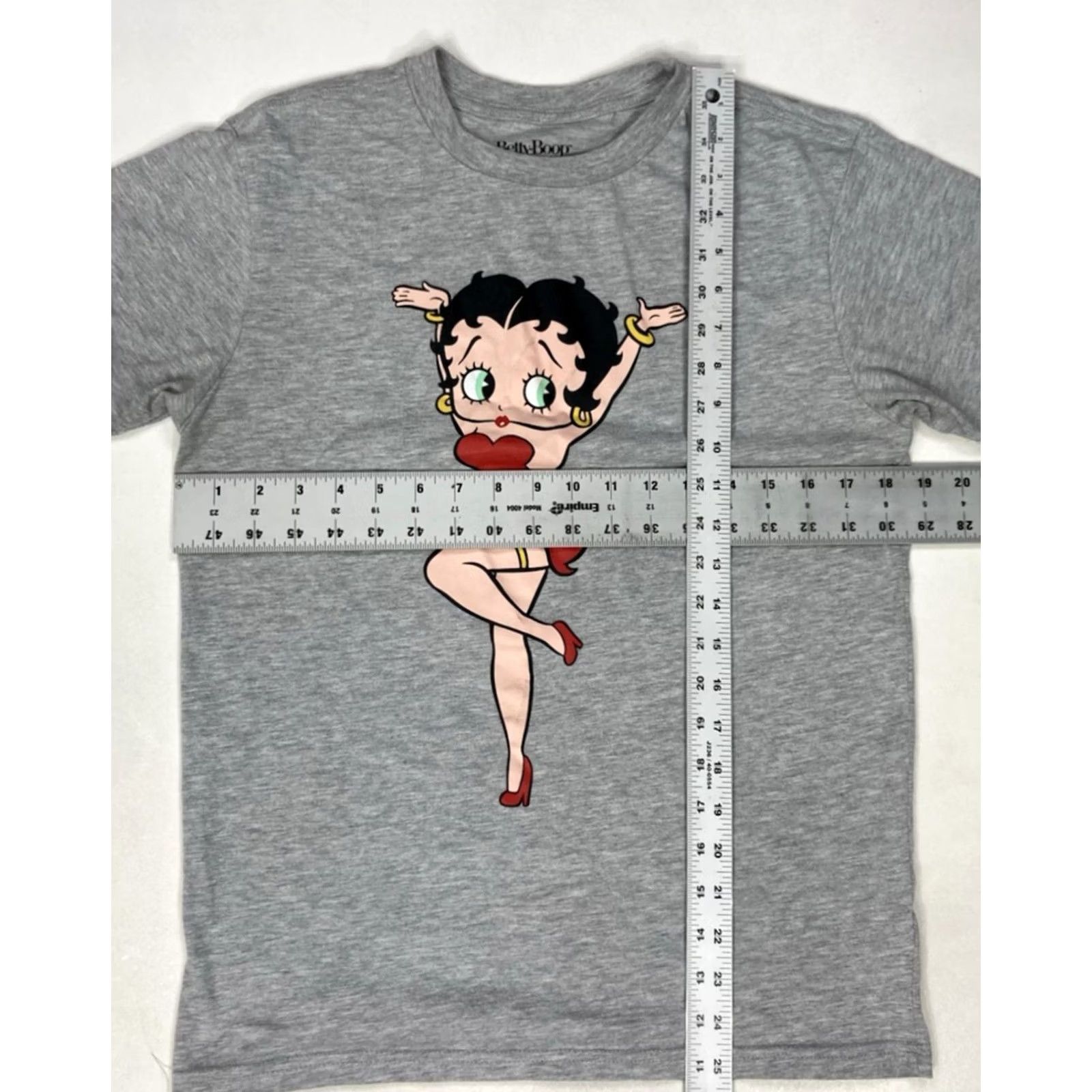 Vintage Betty Boop T-shirt Women Medium Gray Short Sleeve Crew Neck Pullover Cotton Regular Size M / US 6-8 / IT 42-44 - 5 Thumbnail