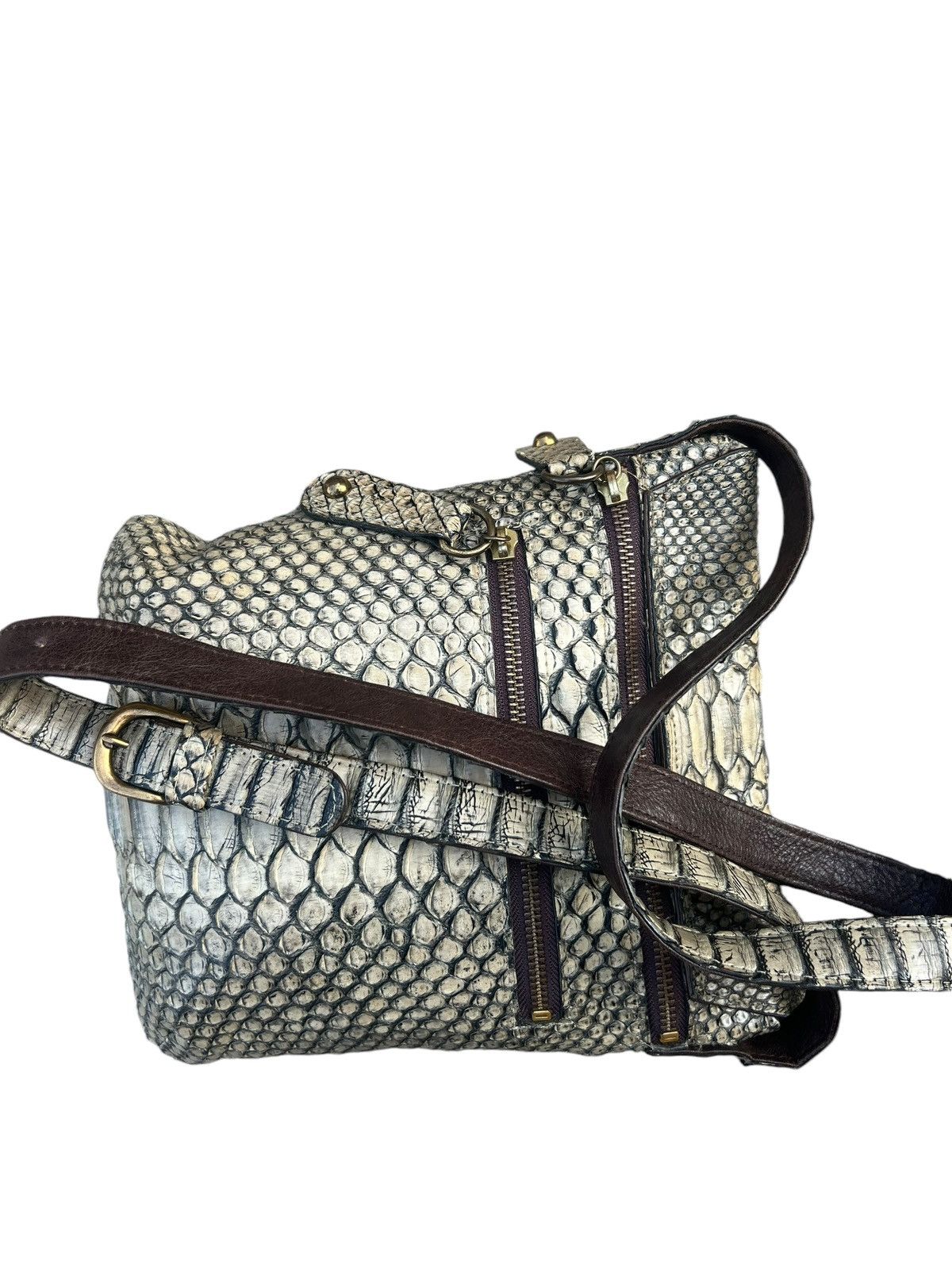 Leather Vintage Vin Donn Japan Python Snake Skin Leather Bag Sling Size ONE SIZE - 17 Thumbnail