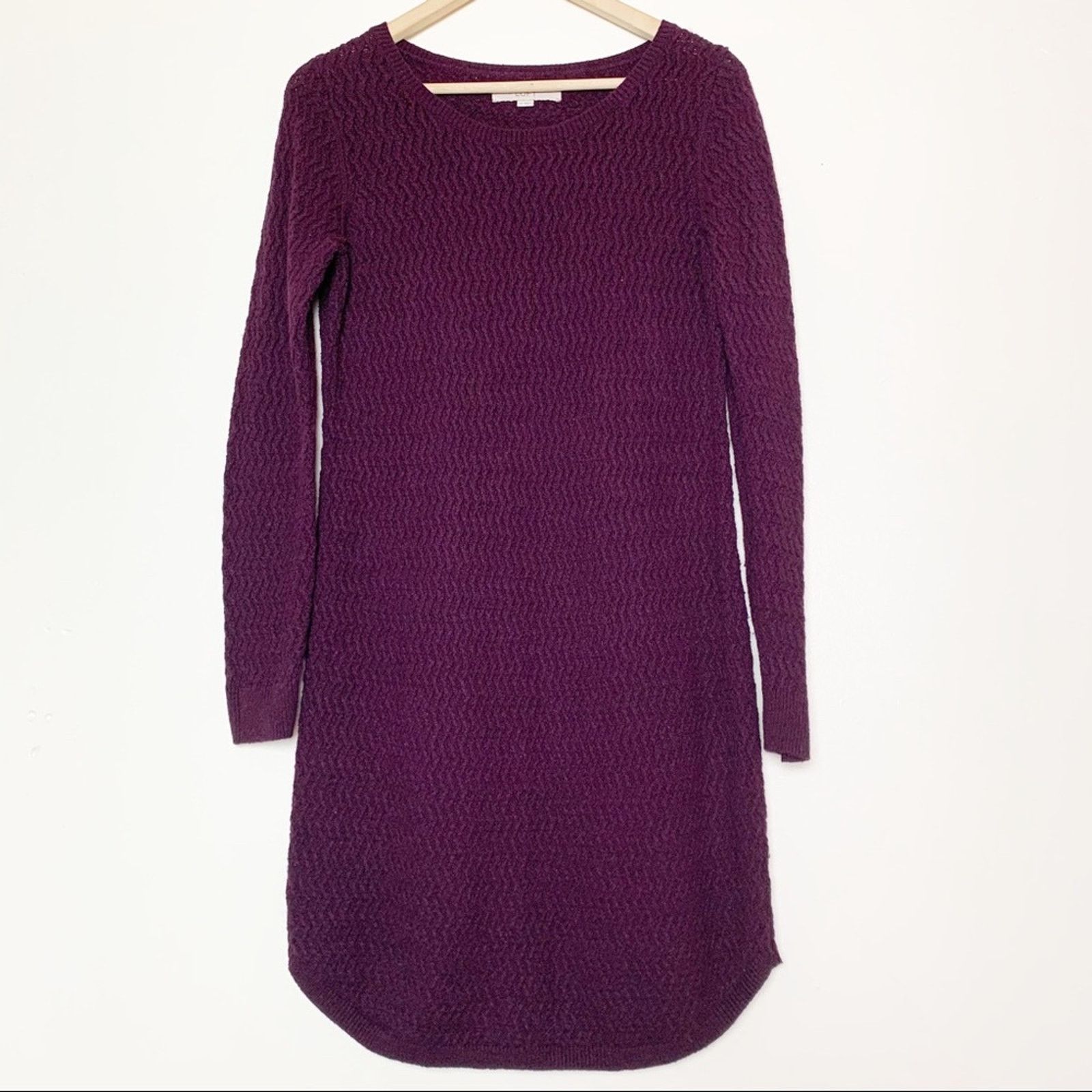 Loft Loft Wine Cable Textured Knit Tunic Sweater Women’s Size Med Size M / US 6-8 / IT 42-44 - 1 Thumbnail