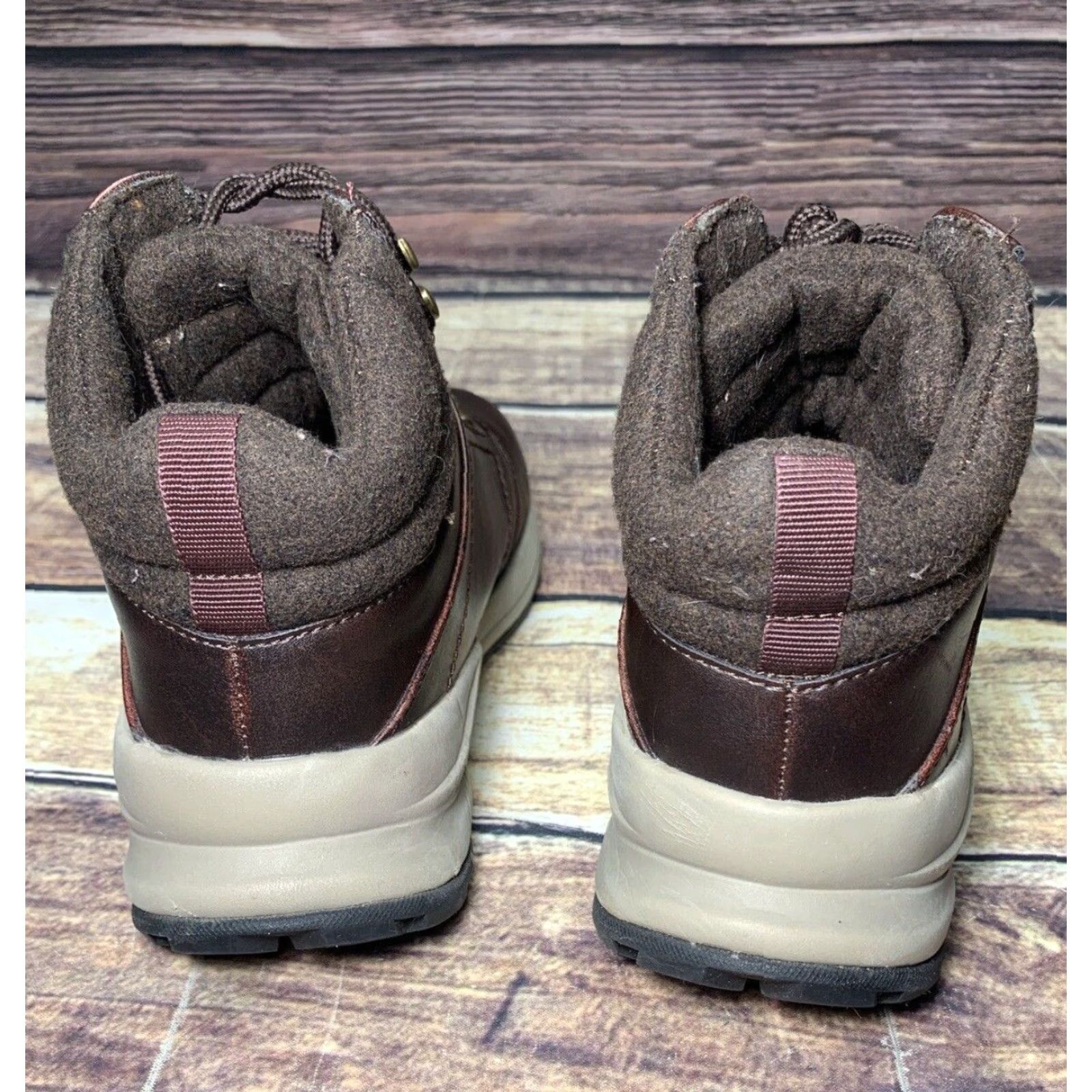 Vintage Khombu Boot Hiking Mens 8M Brown Faux Leather Very Clean Excellent Condition Size US 8 / EU 41 - 5 Thumbnail
