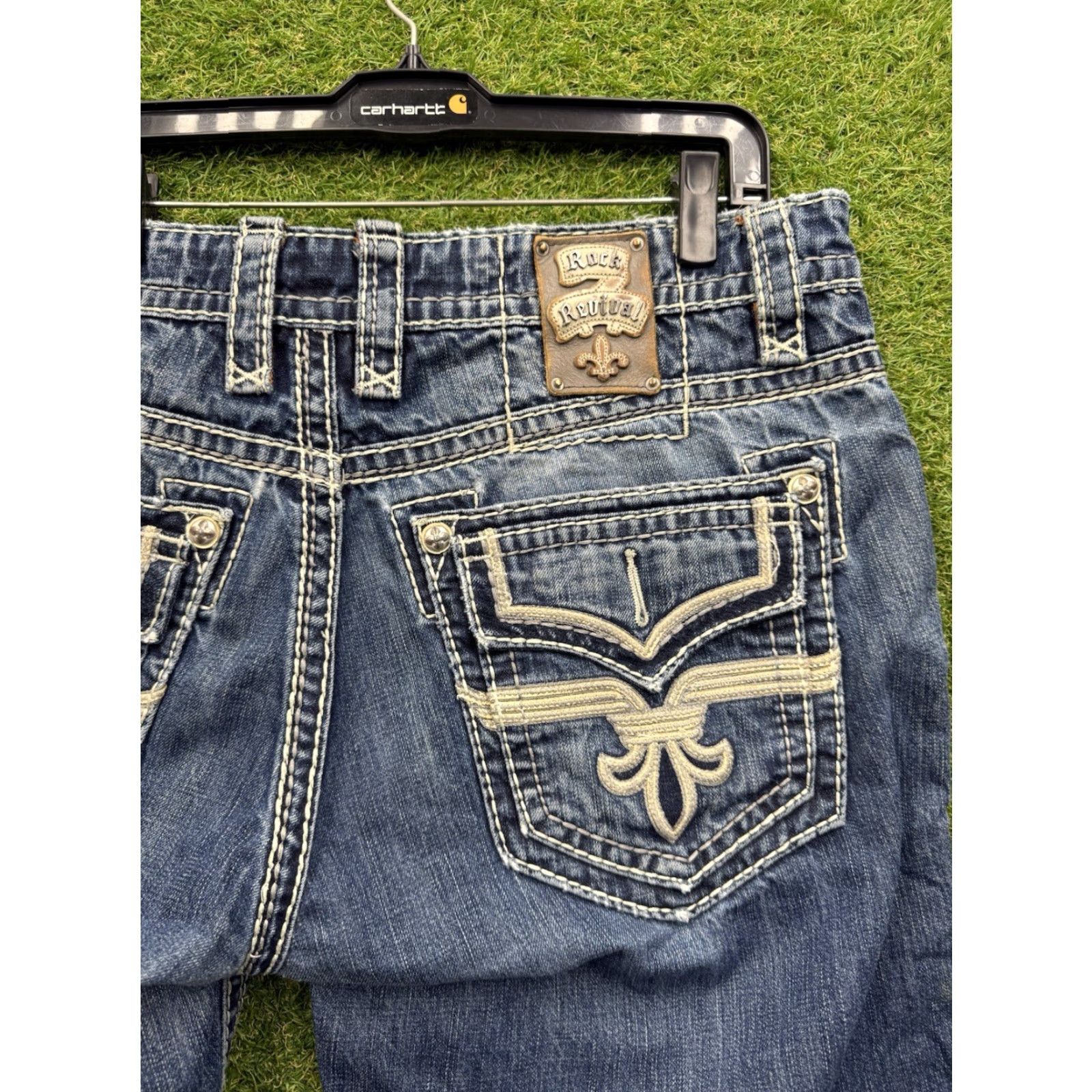 Vintage VINTAGE Rock Revival Jeans Mens 38 Caesar Relaxed Straight Fit Distressed Grunge Punk Size US 38 / EU 54 - 3 Thumbnail