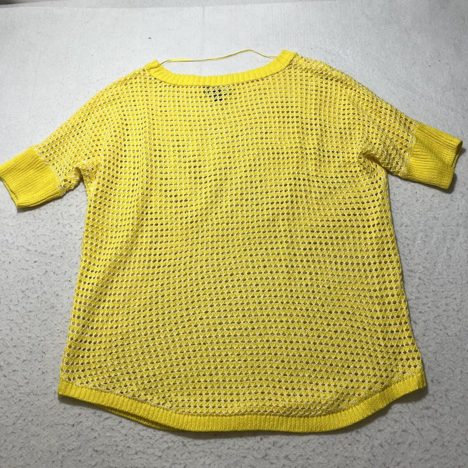 Other a.n.a Small Open Knit Sweater Bright Yellow Pullover Top Size S / US 4 / IT 40 - 9 Thumbnail