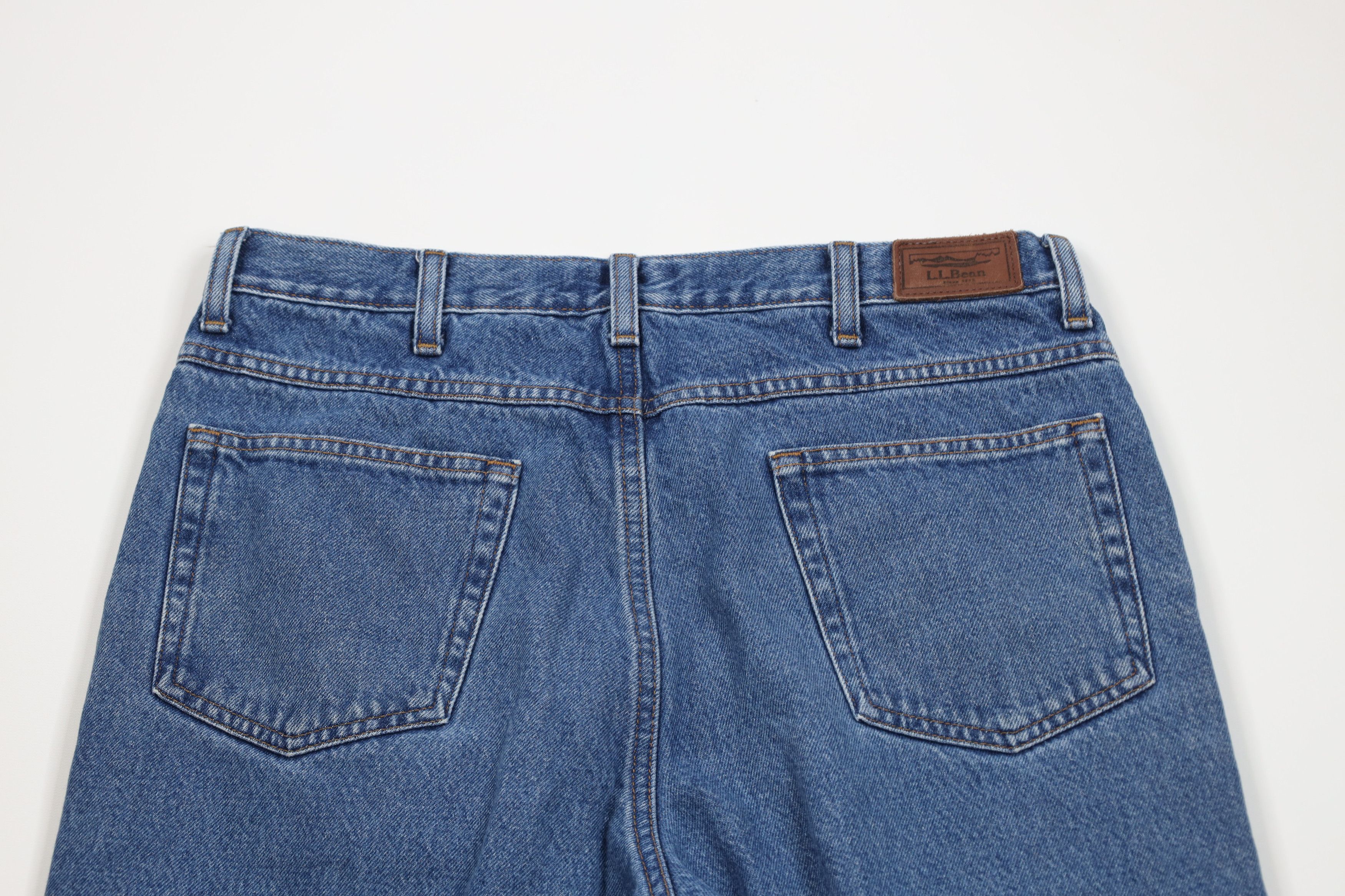 L.L. Bean Vintage 90s Y2K LL Bean Fit Flannel Lined Denim Jeans Blue Size US 34 / EU 50 - 13 Thumbnail