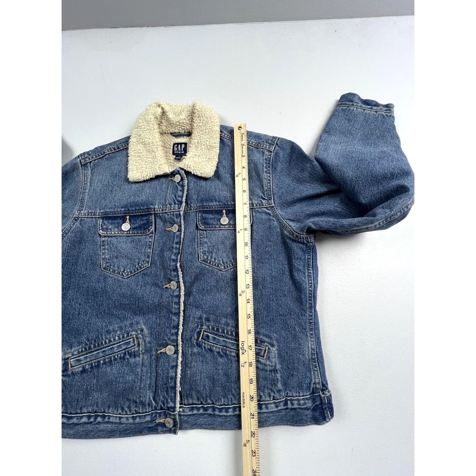 Gap Gap Jacket Mens Medium Blue Sherpa Lined Denim Trucker Winter Casual Size US M / EU 48-50 / 2 - 5 Thumbnail