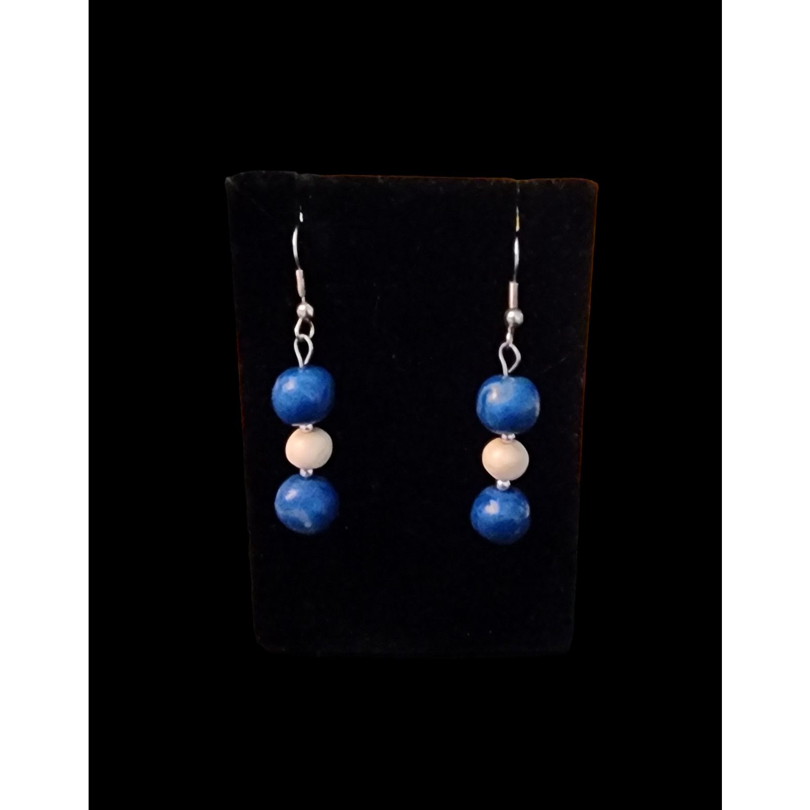 Unknown London Vintage wooden and silver beaded earrings Size ONE SIZE - 3 Thumbnail