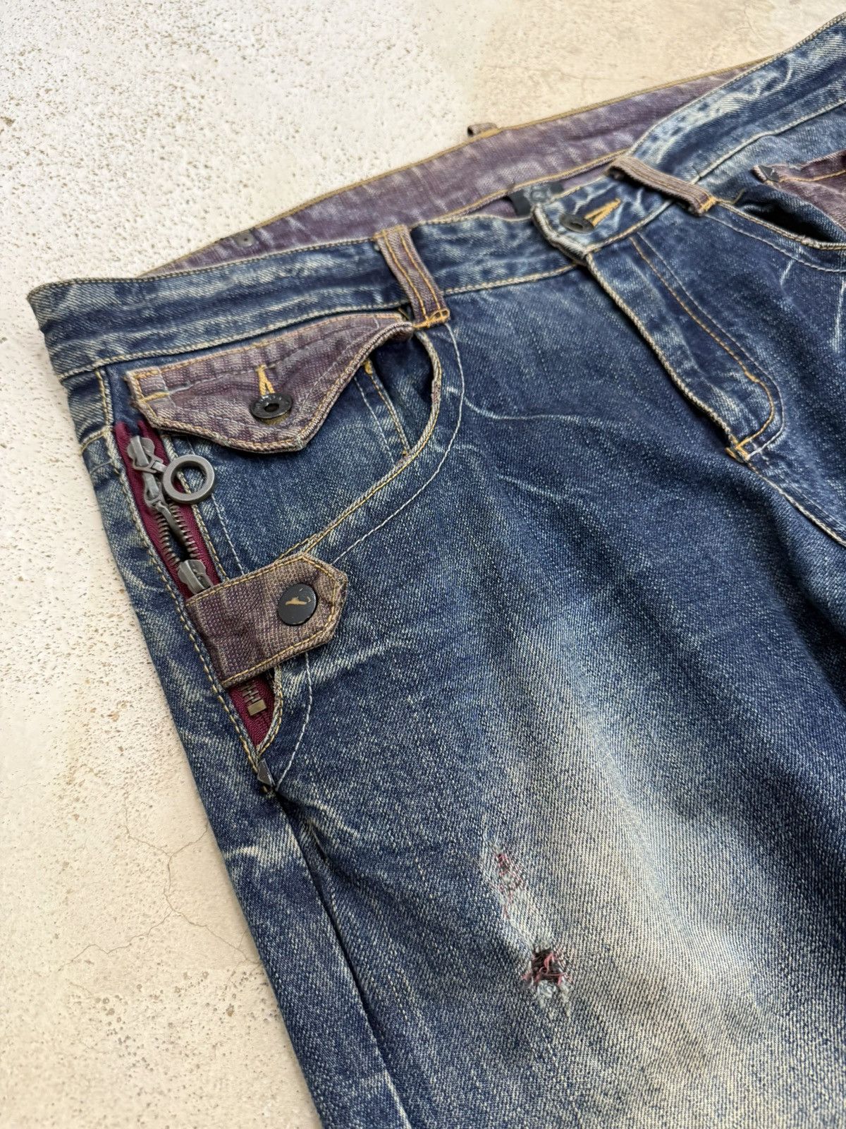 semanticdesign Semanticdesign Japanese Mudwash Studded Flare Denim Pants Size US 35 - 8 Thumbnail